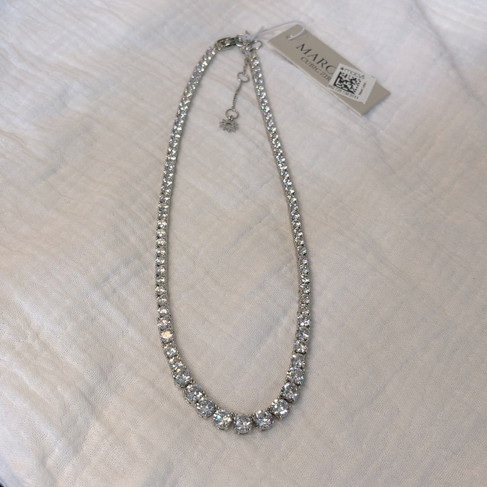 NWT Marchesa Cubic Zirconia Tennis Collar Necklace - Picture 4 of 8